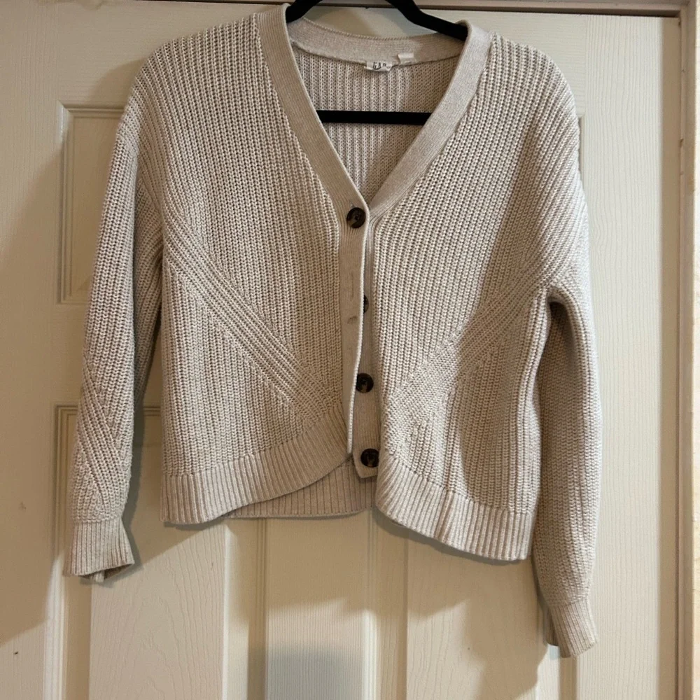 GAP Women's Beige Button-Up Cardigan